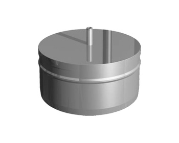 Заглушка для дымохода с конденсатотводом ф 120 нерж. (0.5 мм)